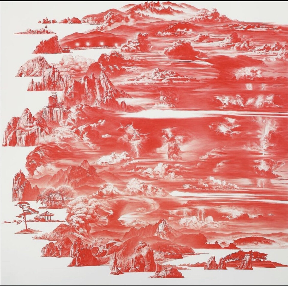 이세현 Between Red, Oil on linen, 250 x 250cm